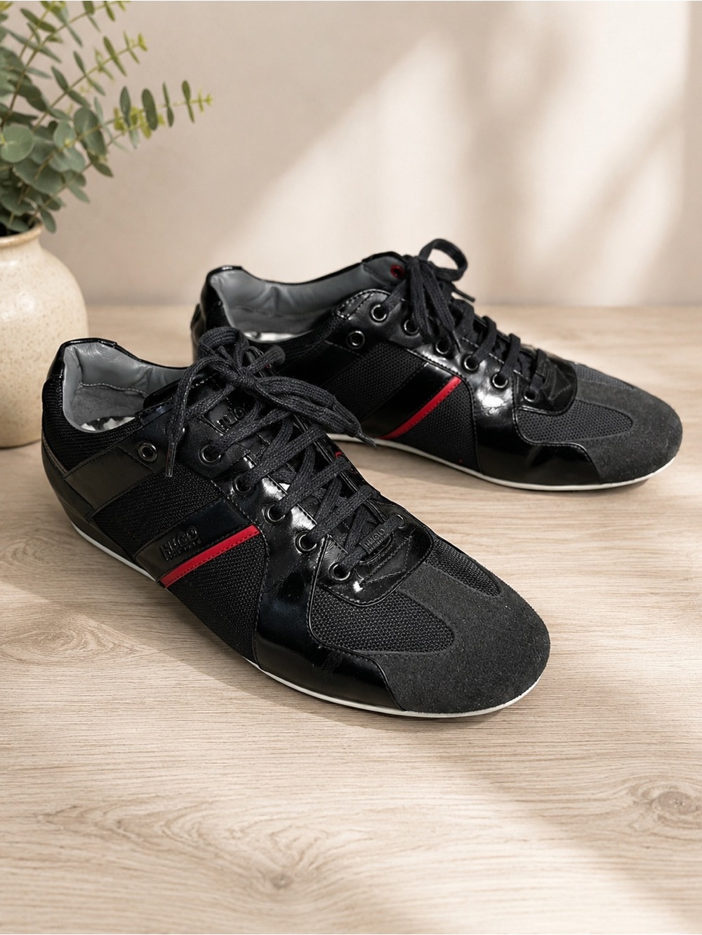 Hugo Boss Black & Red Low Top Sneakers – Size 43 EU